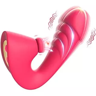 Clitoral G Spot Dildo Vibrator Sex Toys for Women with 7 Powerful Modes, Tapping & Vibrating Dual Stimulation Clit Anal Couple V