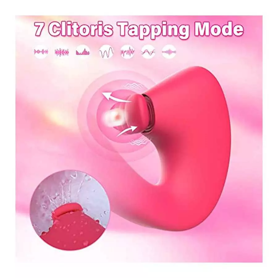 Clitoral G Spot Dildo Vibrator Sex Toys for Women with 7 Powerful Modes, Tapping & Vibrating Dual Stimulation Clit Anal Couple V