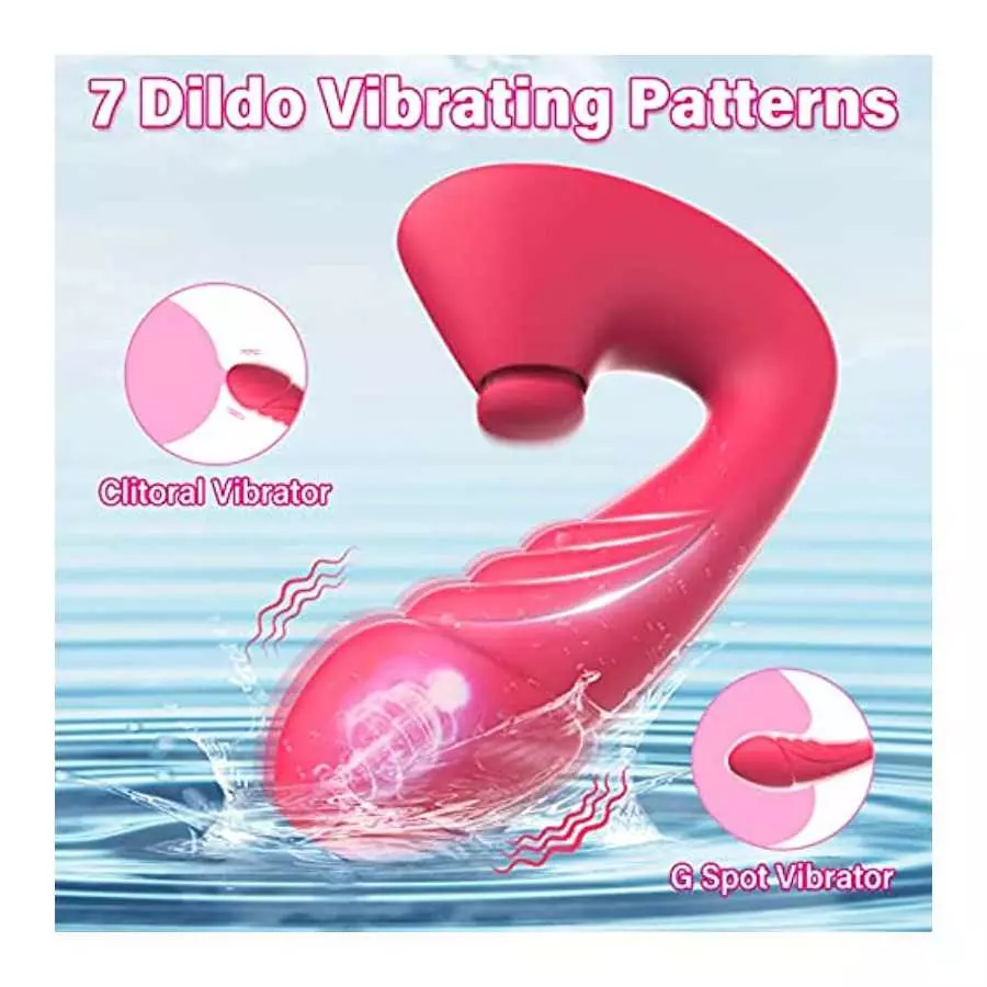Clitoral G Spot Dildo Vibrator Sex Toys for Women with 7 Powerful Modes, Tapping & Vibrating Dual Stimulation Clit Anal Couple V