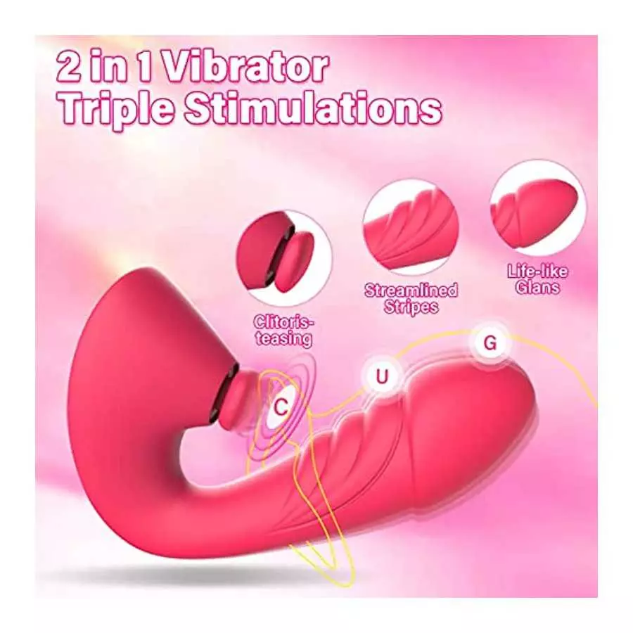 Clitoral G Spot Dildo Vibrator Sex Toys for Women with 7 Powerful Modes, Tapping & Vibrating Dual Stimulation Clit Anal Couple V