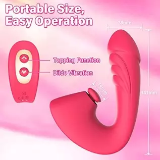 Clitoral G Spot Dildo Vibrator Sex Toys for Women with 7 Powerful Modes, Tapping & Vibrating Dual Stimulation Clit Anal Couple V Clitoral G Spot Dildo Vibrator Sex Toys for Women with 7 Powerful Modes, Tapping & Vibrating Dual Stimulation Clit Anal Couple V