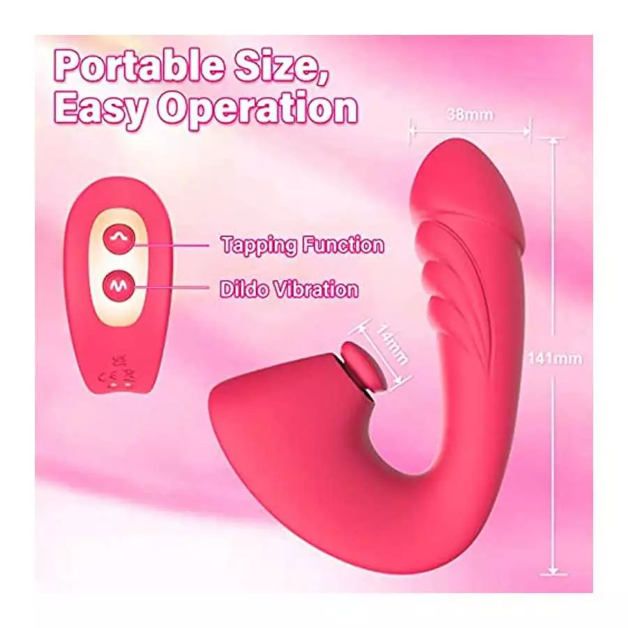 Clitoral G Spot Dildo Vibrator Sex Toys for Women with 7 Powerful Modes, Tapping & Vibrating Dual Stimulation Clit Anal Couple V