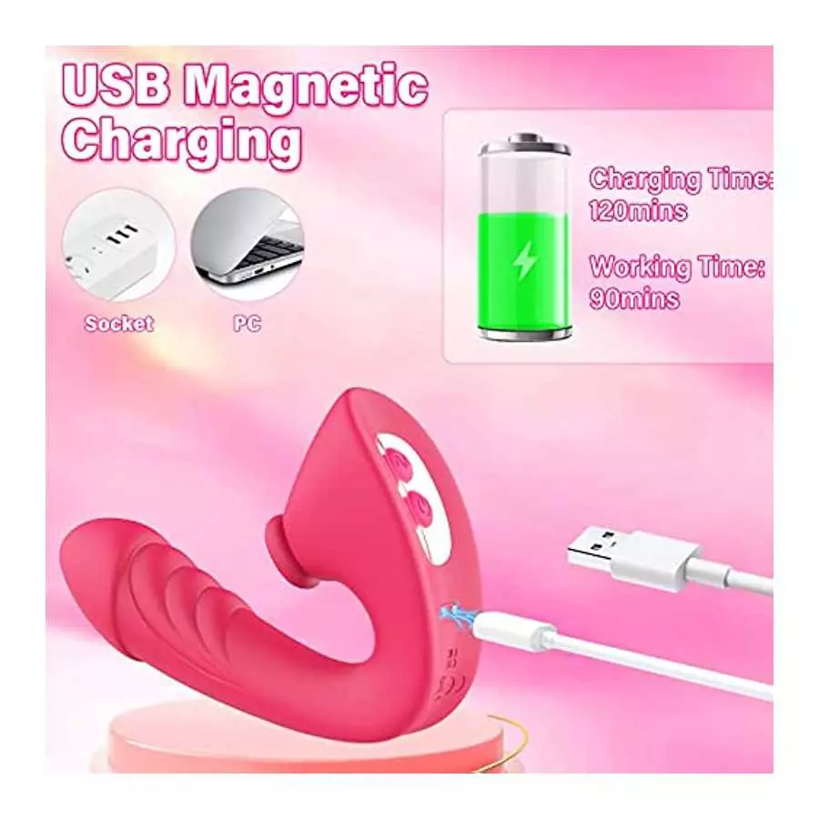 Clitoral G Spot Dildo Vibrator Sex Toys for Women with 7 Powerful Modes, Tapping & Vibrating Dual Stimulation Clit Anal Couple V