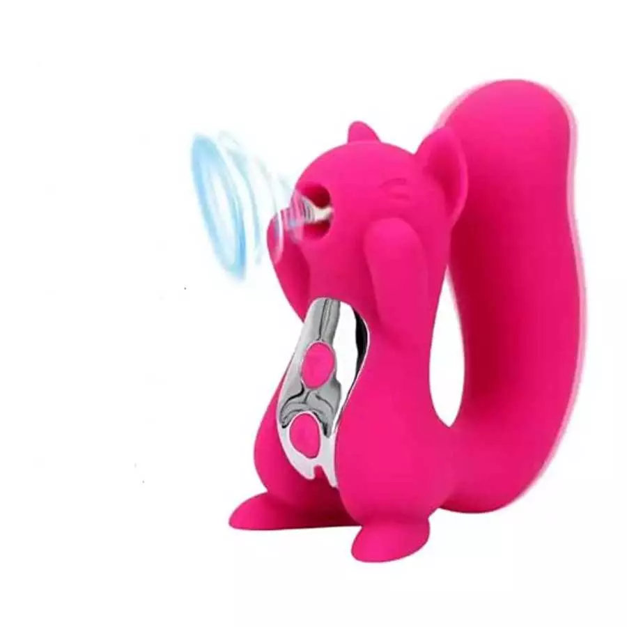 Dual Pleasure Hot Pink Squirrel Vibrator and Air-Pulse Clitoral Stimulator, Clitoral Sucking, Vibrator, Pressure-Wave Technology Dual Pleasure Hot Pink Squirrel Vibrator and Air-Pulse Clitoral Stimulator, Clitoral Sucking, Vibrator, Pressure-Wave Technology