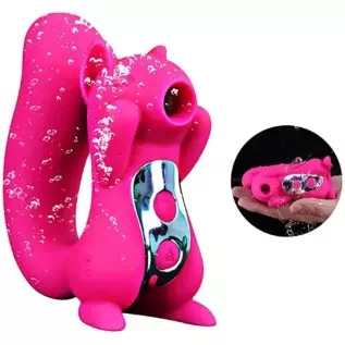 Dual Pleasure Hot Pink Squirrel Vibrator and Air-Pulse Clitoral Stimulator, Clitoral Sucking, Vibrator, Pressure-Wave Technology Dual Pleasure Hot Pink Squirrel Vibrator and Air-Pulse Clitoral Stimulator, Clitoral Sucking, Vibrator, Pressure-Wave Technology