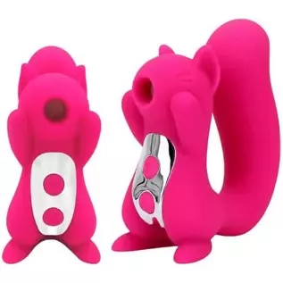 Dual Pleasure Hot Pink Squirrel Vibrator and Air-Pulse Clitoral Stimulator, Clitoral Sucking, Vibrator, Pressure-Wave Technology Dual Pleasure Hot Pink Squirrel Vibrator and Air-Pulse Clitoral Stimulator, Clitoral Sucking, Vibrator, Pressure-Wave Technology
