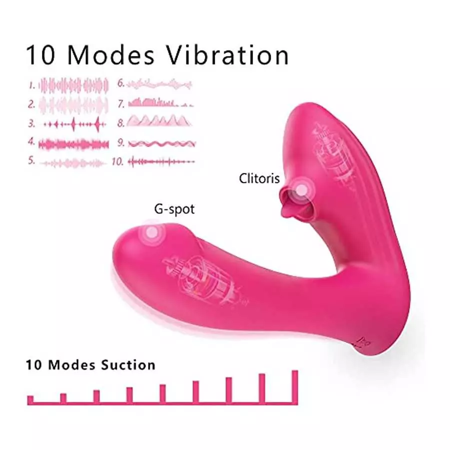 Clitoral Sucking Licking Vibrator Adult Sex Toys for Women Couple Tongue Clitoral 10 Licking & Vibrating Rose Toy,G spot Dildo R