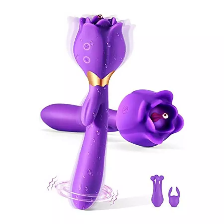 Rose Toy Vibrator for Woman, 3 in 1 Clitoral Stimulator Thrusting G Spot Dildo Vibrator with 10 Modes, Rose Adult Sex Toys Game, Rose Toy Vibrator for Woman, 3 in 1 Clitoral Stimulator Thrusting G Spot Dildo Vibrator with 10 Modes, Rose Adult Sex Toys Game,