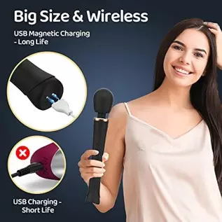 Powerful Vibrator for Women, Personal Wand Massager, Waterproof, Wireless, USB Rechargeable with 5 Speeds & 20 Vibration Modes. Powerful Vibrator for Women, Personal Wand Massager, Waterproof, Wireless, USB Rechargeable with 5 Speeds & 20 Vibration Modes.
