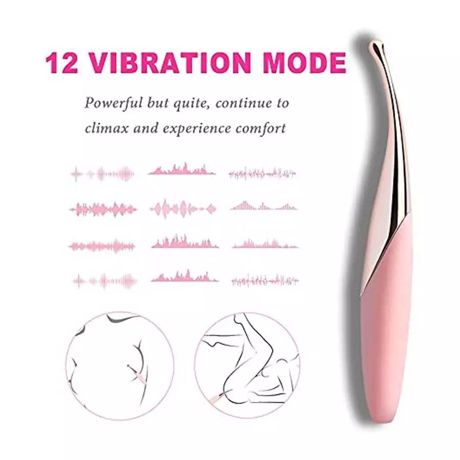 High Frequency Clitoralis Nipple Vibrator, Powerful Clit Vaginal G spot Stimulator for Quick Orgasm, Rechargeable Waterproof Sil