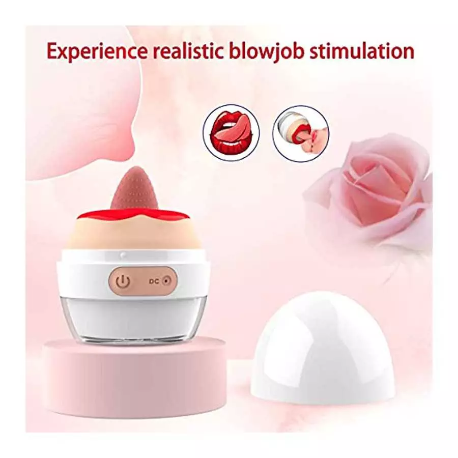 Clitoris Realistic Licking Tongue Vibrator for Women,3-in-1 Licking & Vibration & Heated Nipples Clitoris Stimulator with 10 Rot