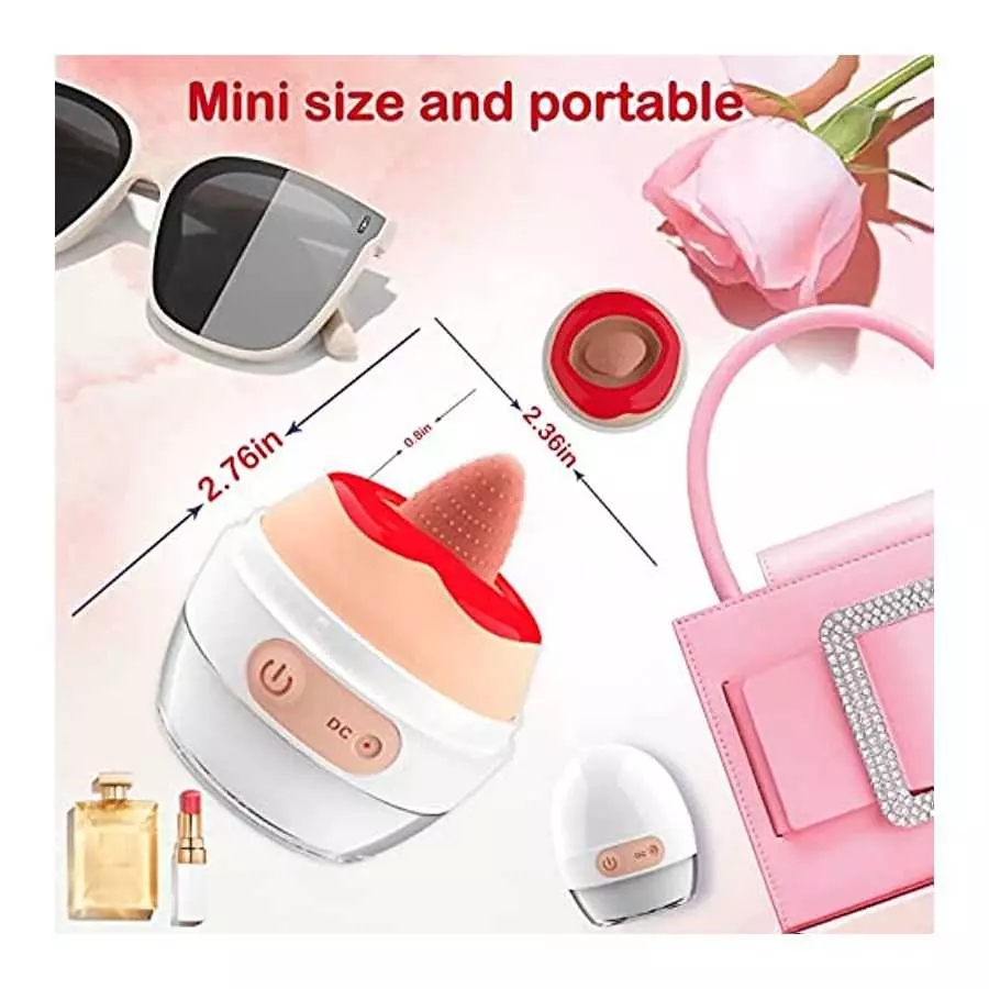 Clitoris Realistic Licking Tongue Vibrator for Women,3-in-1 Licking & Vibration & Heated Nipples Clitoris Stimulator with 10 Rot