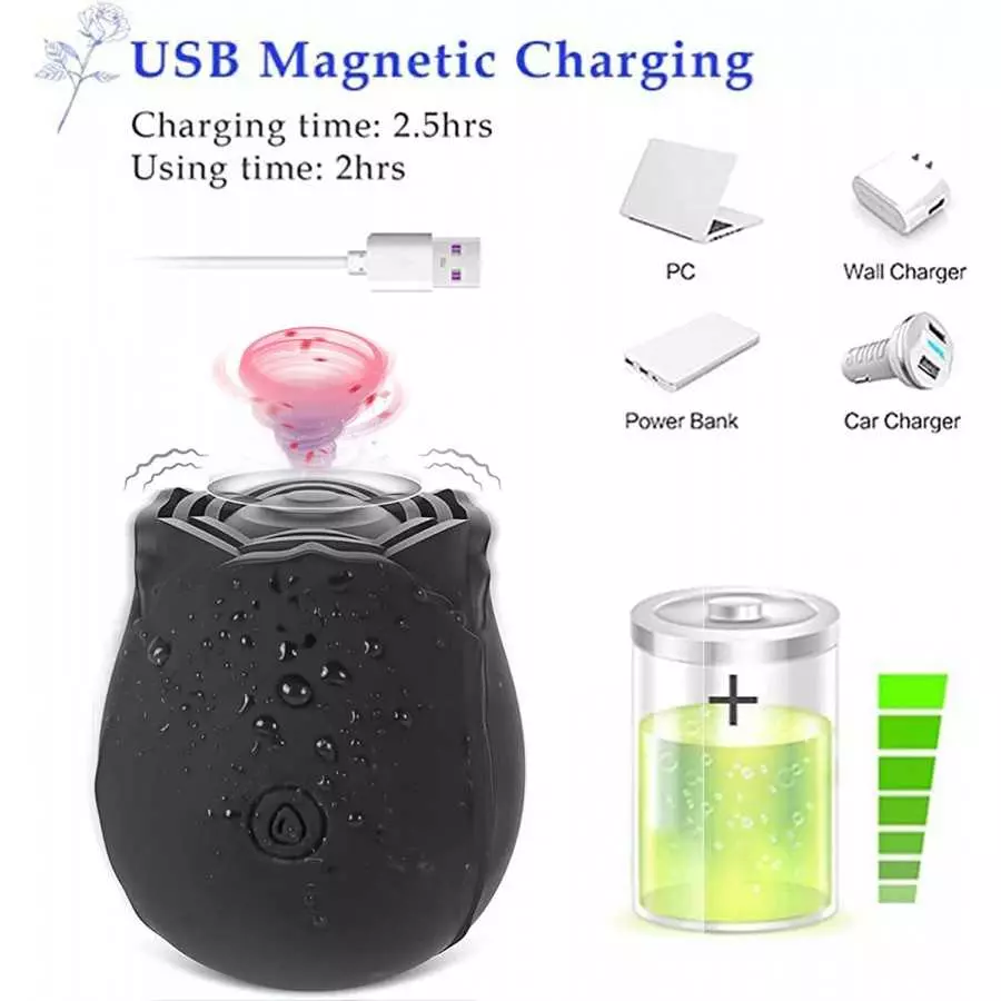 Rose Toys for Women, Clitoral Vibrator Sex Stimulator with 10 Mind-Blowing Tapping Modes, Nipple Teasing Clitoris Masturbating T