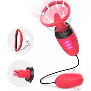 Sucking Vibrator, Clitoral Licking G Spot Bullet Vibrator with 6 Suction & 10 Vibration Modes, Nipple Breast Rose Sex Stimulator