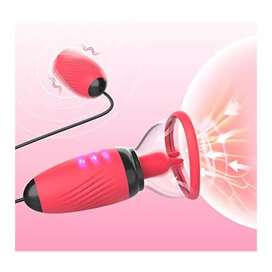 Sucking Vibrator, Clitoral Licking G Spot Bullet Vibrator with 6 Suction & 10 Vibration Modes, Nipple Breast Rose Sex Stimulator