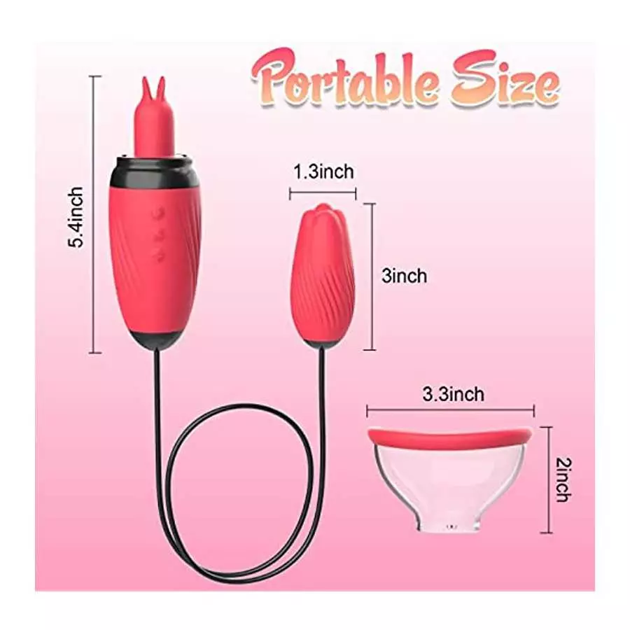 Sucking Vibrator, Clitoral Licking G Spot Bullet Vibrator with 6 Suction & 10 Vibration Modes, Nipple Breast Rose Sex Stimulator