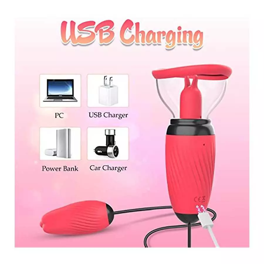 Sucking Vibrator, Clitoral Licking G Spot Bullet Vibrator with 6 Suction & 10 Vibration Modes, Nipple Breast Rose Sex Stimulator