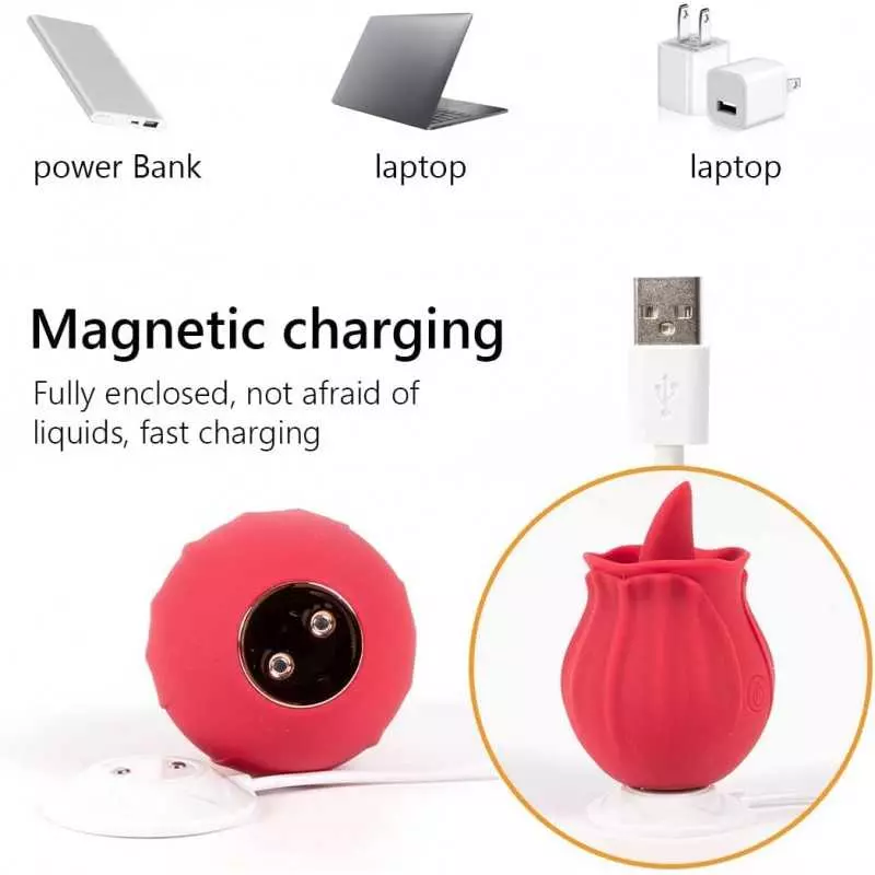 New Roses Small Toys for Woman Sex Toy Sexual Adult Toy Lick, Washable Dual Head Waterproof Sex Tongue, Rechargeable Clitorals- 