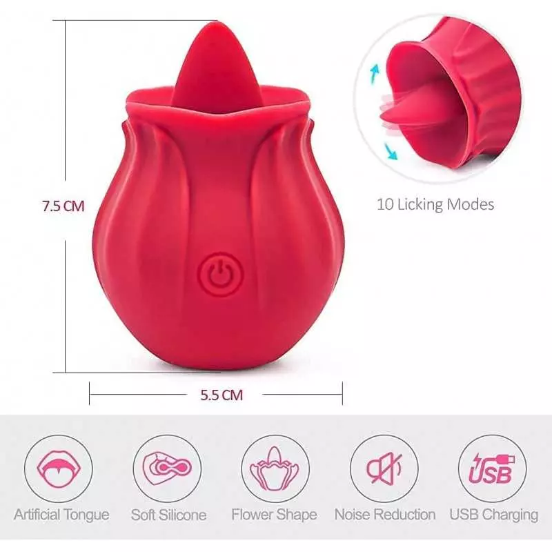 New Roses Small Toys for Woman Sex Toy Sexual Adult Toy Lick, Washable Dual Head Waterproof Sex Tongue, Rechargeable Clitorals- 