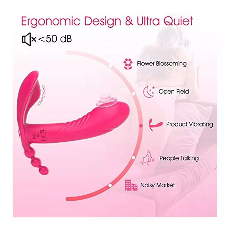 Fully-Fitted Wearable Butterfly Vibrator, G Spot Vibrator Clitoral Stimulator with 10 Flapping & Vibrating Modes, Remote Control