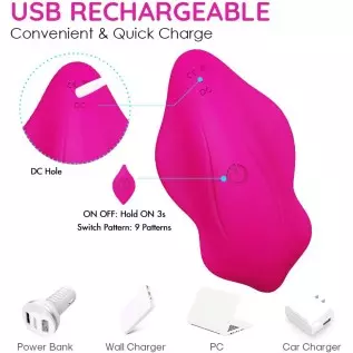 Partner Wireless Remote Control Clitoral Vibrator, Wearable Panty Small Vibrator, Rechargeable Waterproof Portable Vagina Stimul