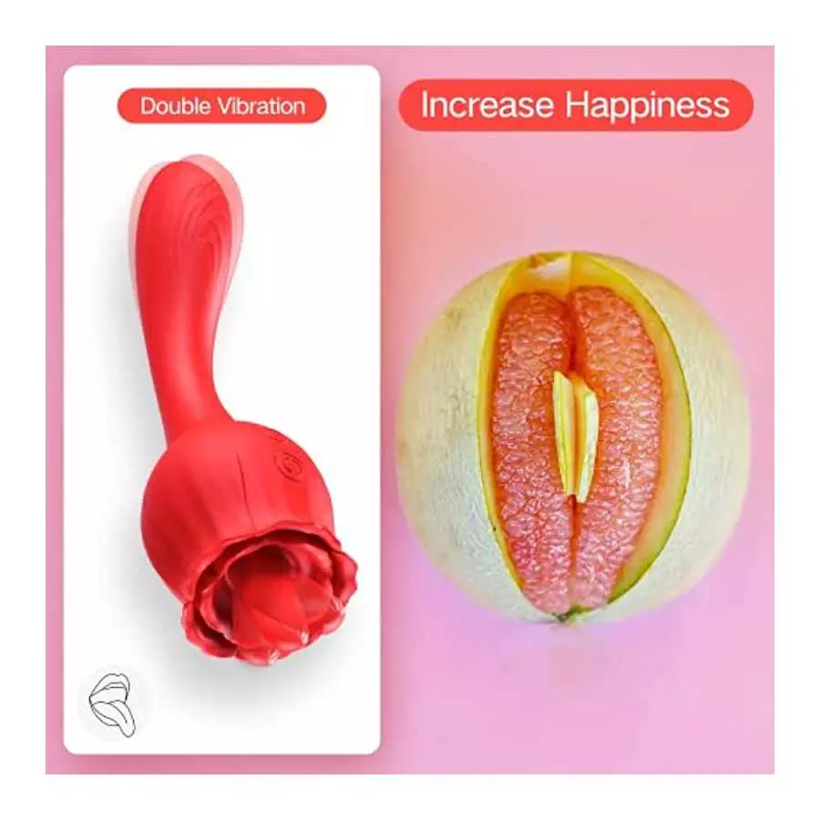 Rose Tongue Vibrator Sex Toys for Women Pleasure, Kiki’s Toy Licking Adult Vibrator Massager Adult Toy with 10 Licking & 20 Vibr