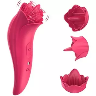 Rose Shaped Toy for Woman Clitoral Sex Toys G Spot Vibrator, SUNFOME Tongue Licking Vibrator Adult Sensory Toys Dildo Adult Sex 