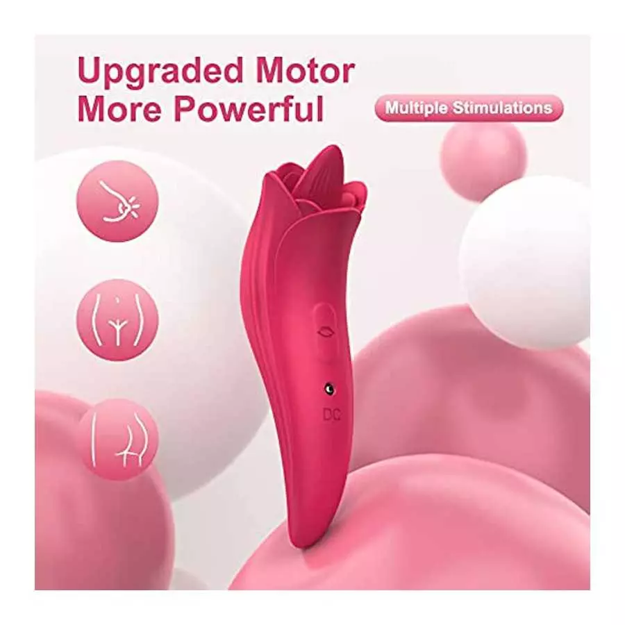 Rose Shaped Toy for Woman Clitoral Sex Toys G Spot Vibrator, SUNFOME Tongue Licking Vibrator Adult Sensory Toys Dildo Adult Sex 