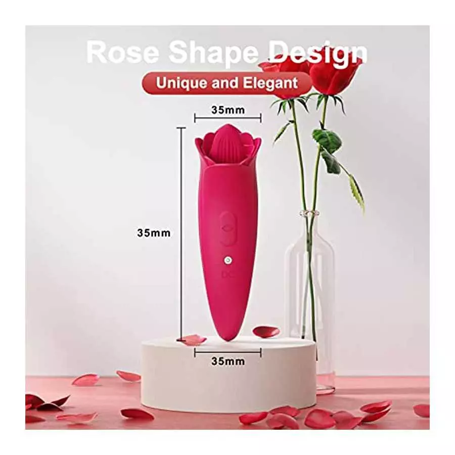 Rose Shaped Toy for Woman Clitoral Sex Toys G Spot Vibrator, SUNFOME Tongue Licking Vibrator Adult Sensory Toys Dildo Adult Sex 