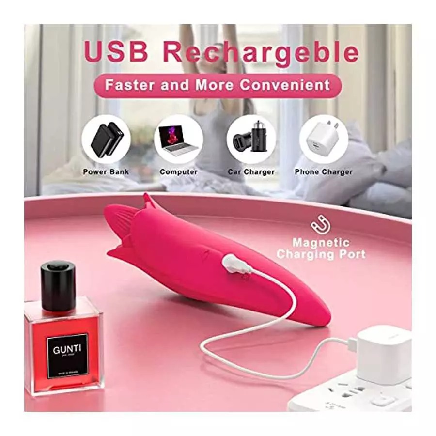 Rose Shaped Toy for Woman Clitoral Sex Toys G Spot Vibrator, SUNFOME Tongue Licking Vibrator Adult Sensory Toys Dildo Adult Sex 