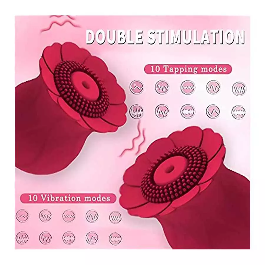 Sex Toy for Womens Rose Toys Clit Vibrator Tongue Sucking Clitoral Vibrater Nipple Stimulator 10 Vibration Rechargeable Clitoris