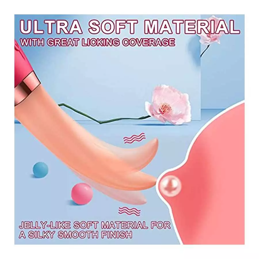 Clitoris Tongue Licking Vibrator,G-spot Nipple Stimulator wiht 10 Vibration Modes Heating Soft Dildo Vibrators USB Rechargeable,