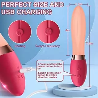 Clitoris Tongue Licking Vibrator,G-spot Nipple Stimulator wiht 10 Vibration Modes Heating Soft Dildo Vibrators USB Rechargeable, Clitoris Tongue Licking Vibrator,G-spot Nipple Stimulator wiht 10 Vibration Modes Heating Soft Dildo Vibrators USB Rechargeable,
