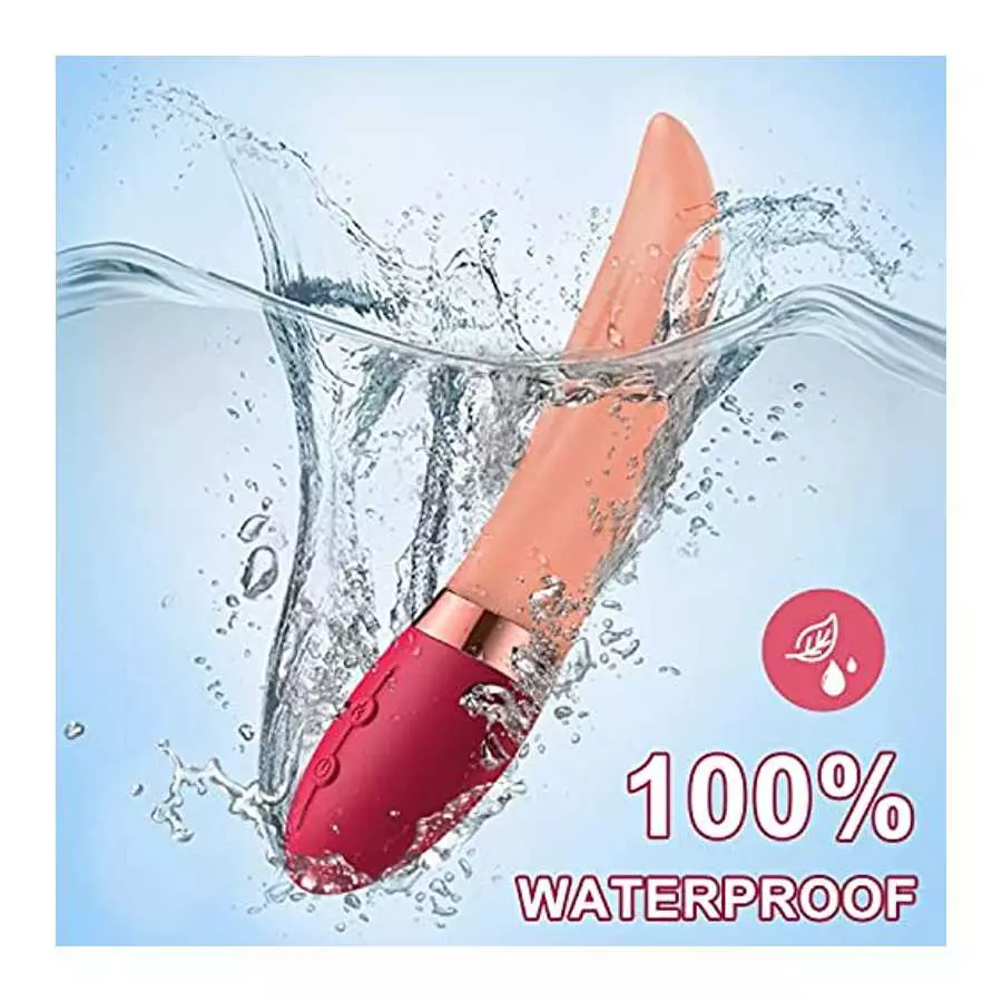 Clitoris Tongue Licking Vibrator,G-spot Nipple Stimulator wiht 10 Vibration Modes Heating Soft Dildo Vibrators USB Rechargeable,