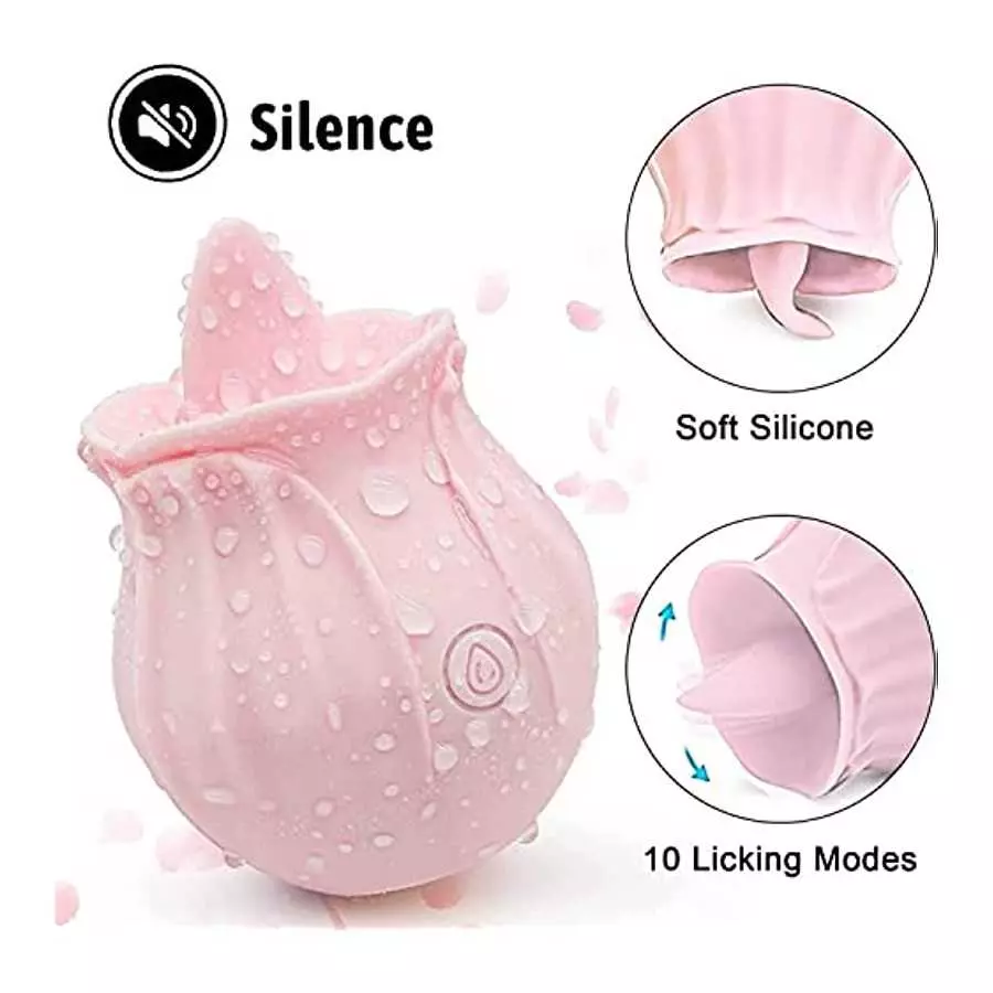 Rose Sex Toy for Women Sex - Upgrade Rose Sex Stimulator for Women with 10 Tongue Licking Modes Vibrator Adult Sex Toys for Coup