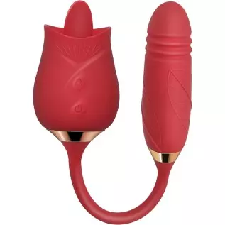 Rose Vibrator Toy for Women - 3 in 1 Clitoral Stimulator Tongue Licking Thrusting Vibrator with 10 Modes, Rose Adult Sex Toys Ga Rose Vibrator Toy for Women - 3 in 1 Clitoral Stimulator Tongue Licking Thrusting Vibrator with 10 Modes, Rose Adult Sex Toys Ga