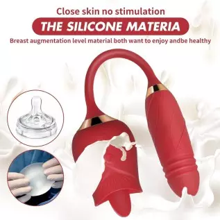 Rose Vibrator Toy for Women - 3 in 1 Clitoral Stimulator Tongue Licking Thrusting Vibrator with 10 Modes, Rose Adult Sex Toys Ga Rose Vibrator Toy for Women - 3 in 1 Clitoral Stimulator Tongue Licking Thrusting Vibrator with 10 Modes, Rose Adult Sex Toys Ga