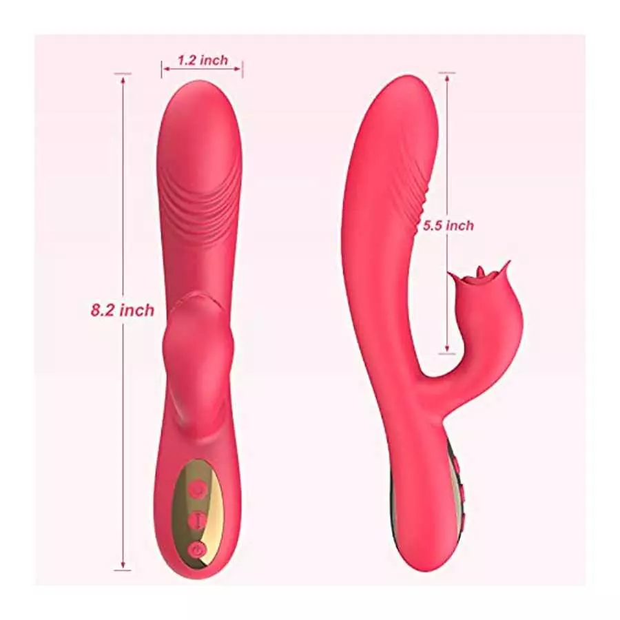 Thrusting Rabbit G Spot Vibrators Sex Toys for Woman with 10 Thrusting Modes 10 Vibration Modes Triple Stimulator Waterproof Rec