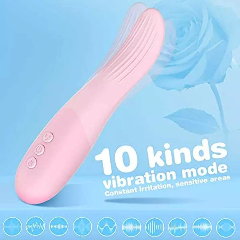 Clitoris Tongue Licking Vibrator, XINBALE G-spot Nipple Stimulator wiht 10 Vibration Modes Heating Soft Dildo Vibrators USB Rech