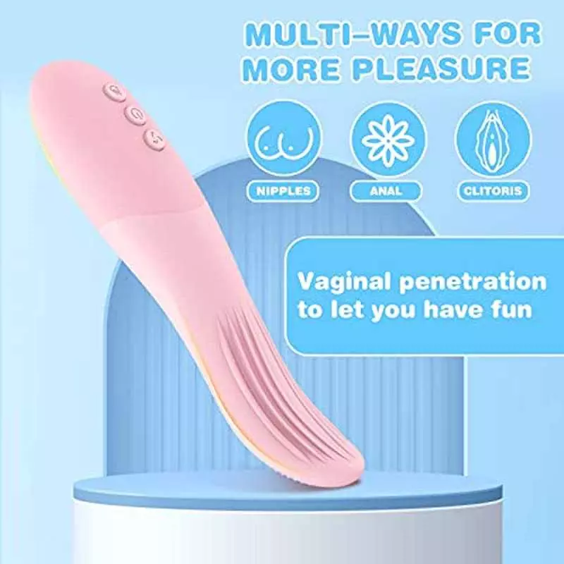 Clitoris Tongue Licking Vibrator, XINBALE G-spot Nipple Stimulator wiht 10 Vibration Modes Heating Soft Dildo Vibrators USB Rech