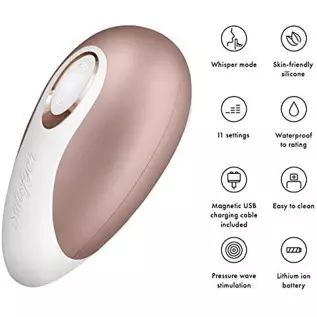 Satisfyer Deluxe Air-Pulse Clitoris Stimulator - Non-Contact Clitoral Sucking Pressure-Wave Technology, Waterproof, Rechargeable Satisfyer Deluxe Air-Pulse Clitoris Stimulator - Non-Contact Clitoral Sucking Pressure-Wave Technology, Waterproof, Rechargeable