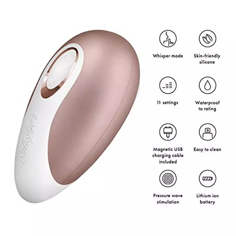 Satisfyer Deluxe Air-Pulse Clitoris Stimulator - Non-Contact Clitoral Sucking Pressure-Wave Technology, Waterproof, Rechargeable