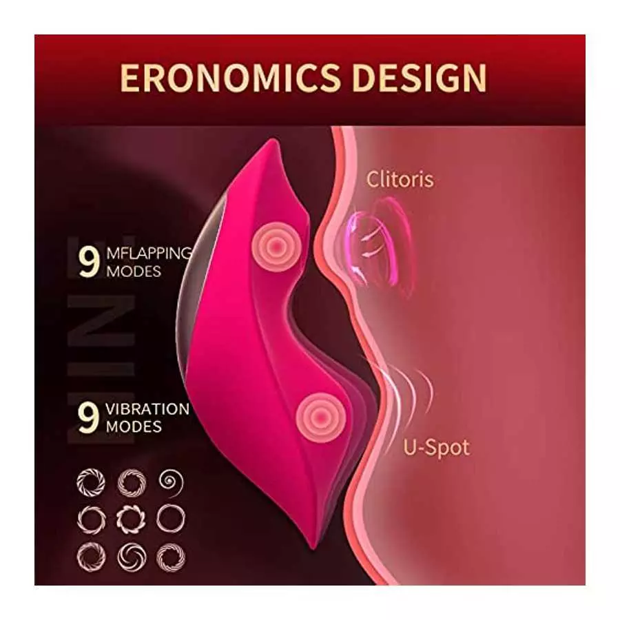 Wearable Clitoral G Spot Vibrator for Women, Rose Toy for Woman with 9 Vibrating Modes, Nipples Clitoral Stimulator Sex Toys wit