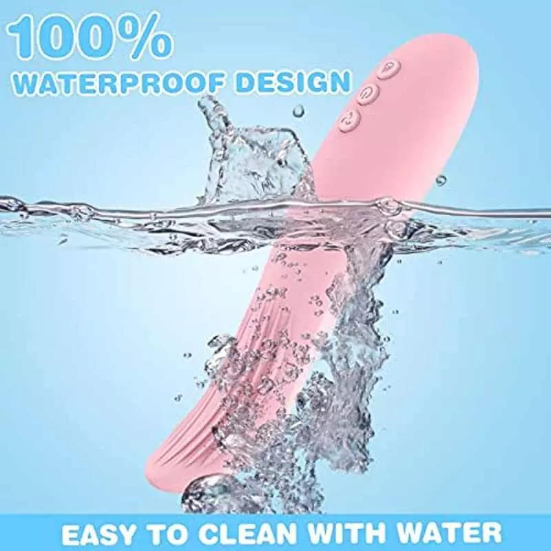 Clitoris Tongue Licking Vibrator, XINBALE G-spot Nipple Stimulator wiht 10 Vibration Modes Heating Soft Dildo Vibrators USB Rech