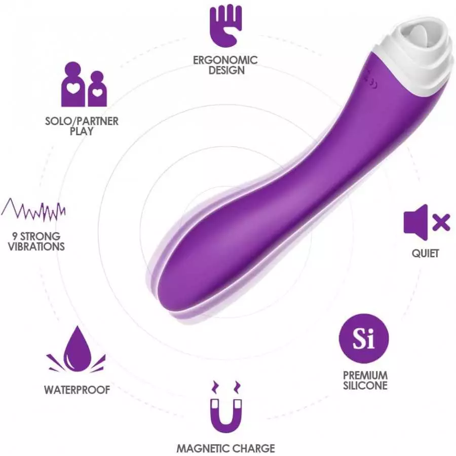 2 in 1 Tongue Licking And G Spot Dildo Vibrator- With Heating Function Nine Tongue Licking Vibration Modes, Nipples Clit Vagina 
