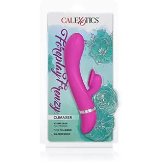 CalExotics Foreplay Frenzy Climaxer – Waterproof Silicone Vibrator - Adult Sex Toys for Couples - 12-Function Rabbit Clitoral G 