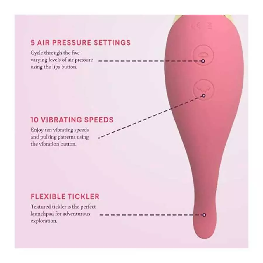 The Adventurer Air Pressure Vibrator | Rechargeable & Shower-Friendly | Made with Velvet Soft Silicone | 5 Air Sensations & 10 V