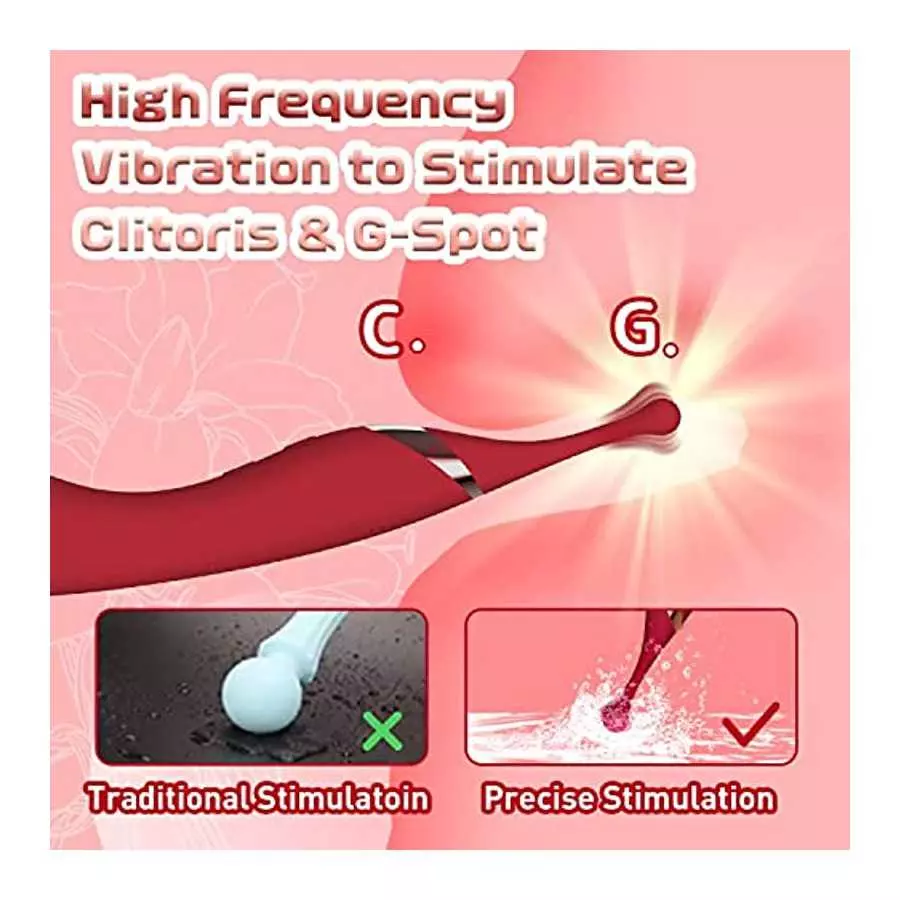 High Frequency Clitoral Vibrator G Spot Stimulator with Double-Sided Flapping, 2 in 1 Powerful Vibrating & Hitting Clit Nipple M