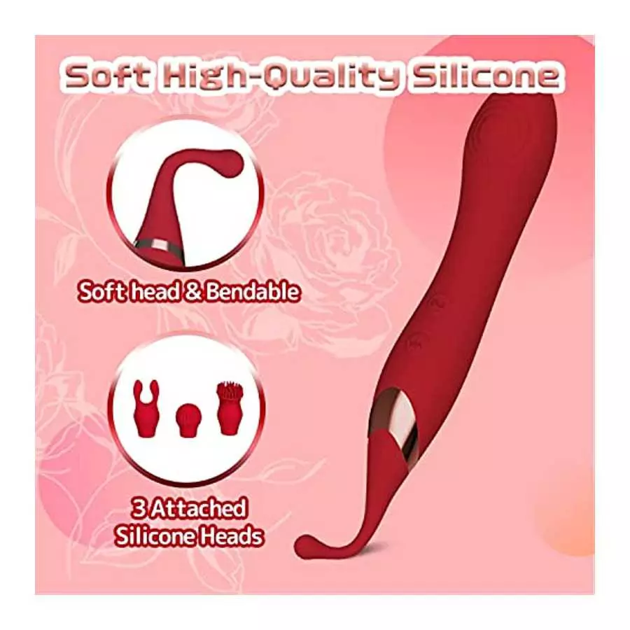 High Frequency Clitoral Vibrator G Spot Stimulator with Double-Sided Flapping, 2 in 1 Powerful Vibrating & Hitting Clit Nipple M