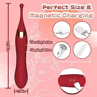 High Frequency Clitoral Vibrator G Spot Stimulator with Double-Sided Flapping, 2 in 1 Powerful Vibrating & Hitting Clit Nipple M High Frequency Clitoral Vibrator G Spot Stimulator with Double-Sided Flapping, 2 in 1 Powerful Vibrating & Hitting Clit Nipple M